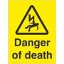 Danger of death electrical warning sign with hazard symbol