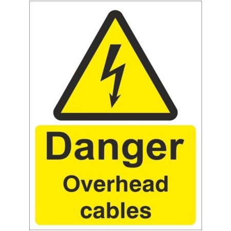 Danger Overhead Cables electrical warning sign