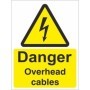 Danger Overhead Cables electrical warning sign