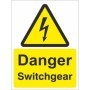 Danger Switchgear electrical hazard warning sign with lightning symbol
