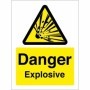 Danger explosive warning safety sign with explosion symbol
