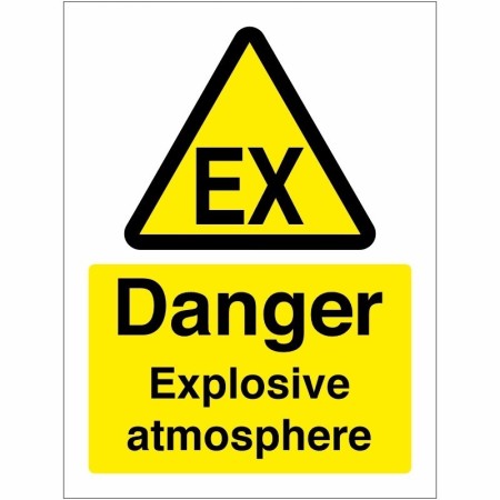 Danger explosive atmosphere warning sign with EX symbol