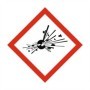 Explosive hazard GHS label sticker with red diamond and explosion symbol