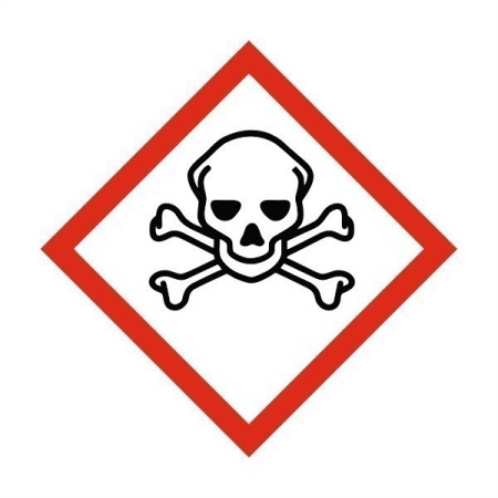 Toxic poison hazard skull and crossbones safety sign