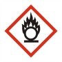 oxidizing hazard flame over circle safety sign