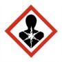 GHS long term health hazard symbol sign with human silhouette and chest star