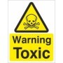 Warning toxic sign with skull and crossbones symbol on yellow background