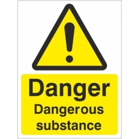 Danger dangerous substance warning sign with hazard symbol