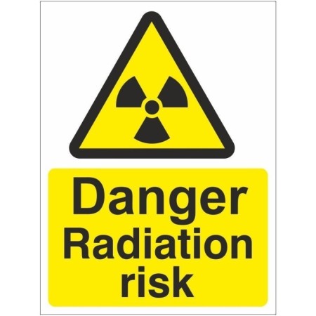 Danger Radiation Risk warning sign with radiation symbol