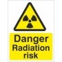 Danger Radiation Risk warning sign with radiation symbol