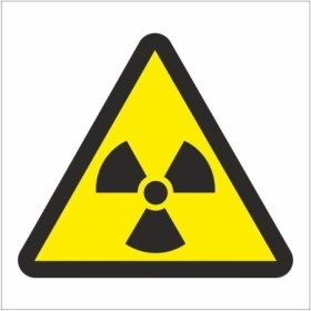 Radiation symbol warning safety sign yellow and black