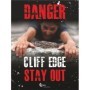 Danger cliff edge stay out safety sign with falling hazard warning