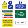 Construction site safety signs pack with multiple safety messages