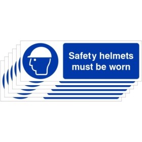 Safety Helmets Must Be Worn mandatory sign with helmet symbol