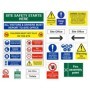 Pack of 30 essential construction site safety signs including warnings