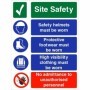 Site safety helmets must be worn multi-message safety sign