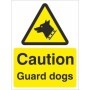 Caution Guard Dogs warning sign with dog symbol