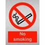  Brushed Aluminium No Smoking safety sign