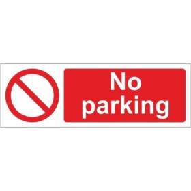 No Parking prohibition safety sign with symbol