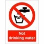 Not drinking water prohibition sign with tap and cup symbol crossed out