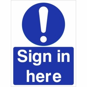 Sign in here information safety sign