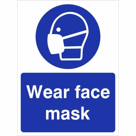 Wear face mask mandatory safety sign with symbol
