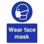 Wear face mask mandatory safety sign with symbol