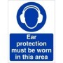 Ear protection must be worn in this area mandatory safety sign