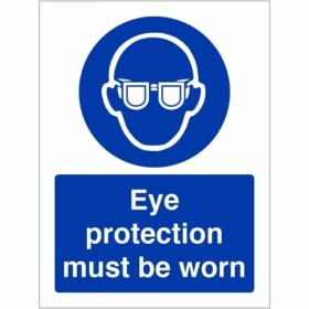 Eye protection must be worn mandatory safety sign with glasses symbol