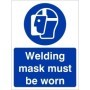 Welding mask must be worn mandatory safety sign with face protection symbol