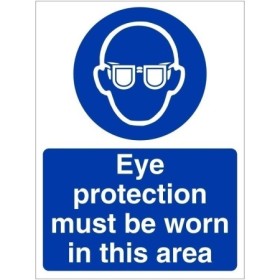 Eye Protection Must Be Worn In This Area Sign
