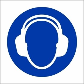 Ear protection must be worn mandatory safety sign with headphones symbol