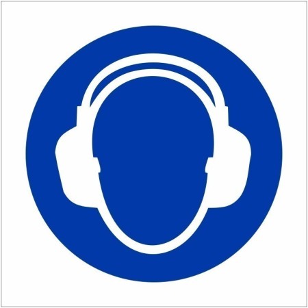 Ear protection must be worn mandatory safety sign with headphones symbol