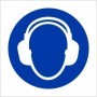 Ear protection must be worn mandatory safety sign with headphones symbol