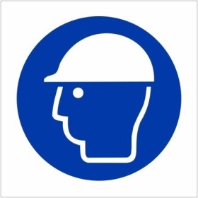 Hard hat symbol mandatory safety sign with helmet icon