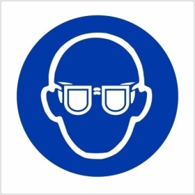 Eye protection symbol mandatory safety sign with safety glasses icon