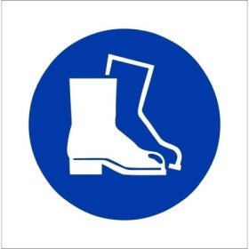 Foot protection symbol mandatory safety sign with safety boot icon