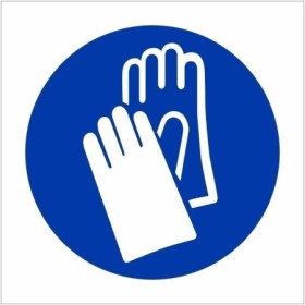 Hand protection symbol mandatory sign showing gloves icon