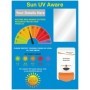 Sun UV aware protection safety board sign with UV index dial and sun safety guidance