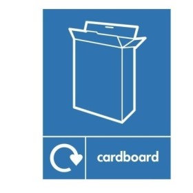 Cardboard recycling sign with box icon