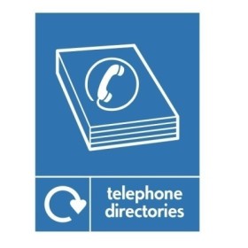 Telephone directories recycling sign with phone book icon