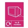 TVs and monitors recycling sign with monitor icon and recycling symbol