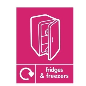 Batteries recycling sign with battery icon and recycling symbol