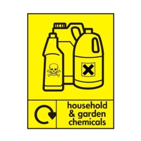 Flat glass recycling sign with glass panel icon and recycling symbol