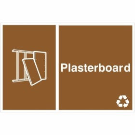 Plasterboard Recycling Sign with waste segregation symbol