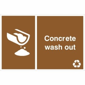 Concrete Wash Out Recycling Sign with recycling symbol