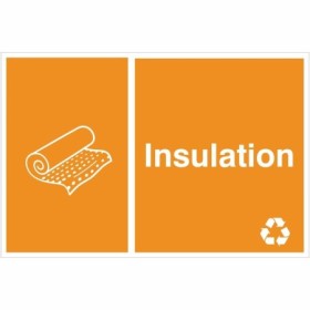 Insulation Recycling Sign with rolled insulation icon and recycling symbol