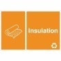 Insulation Recycling Sign with rolled insulation icon and recycling symbol