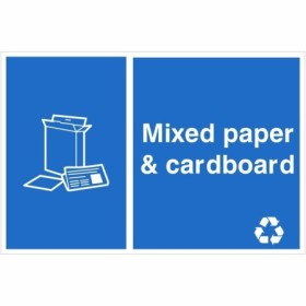Mixed Paper and Cardboard Recycling Sign with box symbol