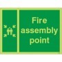Glow in the dark fire assembly point sign